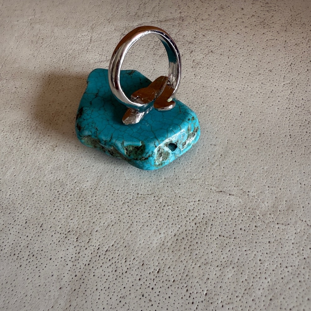 Statement Turquoise Ring Adjustable - image 4